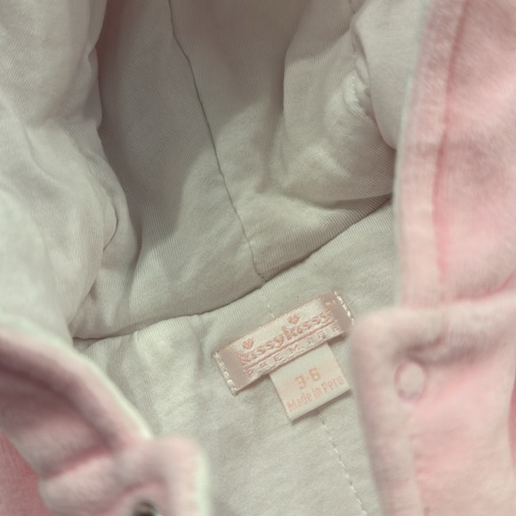 KISSY KISSY BABY VELOUR FOOTED BUNTING onesie fall transition never worn 3-6 M - Picture 3 of 5